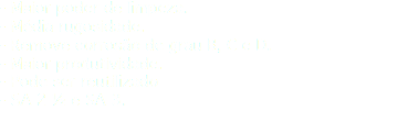 - Maior poder de limpeza. - Média rugosidade. - Remove corrosão de grau B, C e D. - Maior produtividade. - Pode ser reutilizado - SA 2 ½ e SA 3.